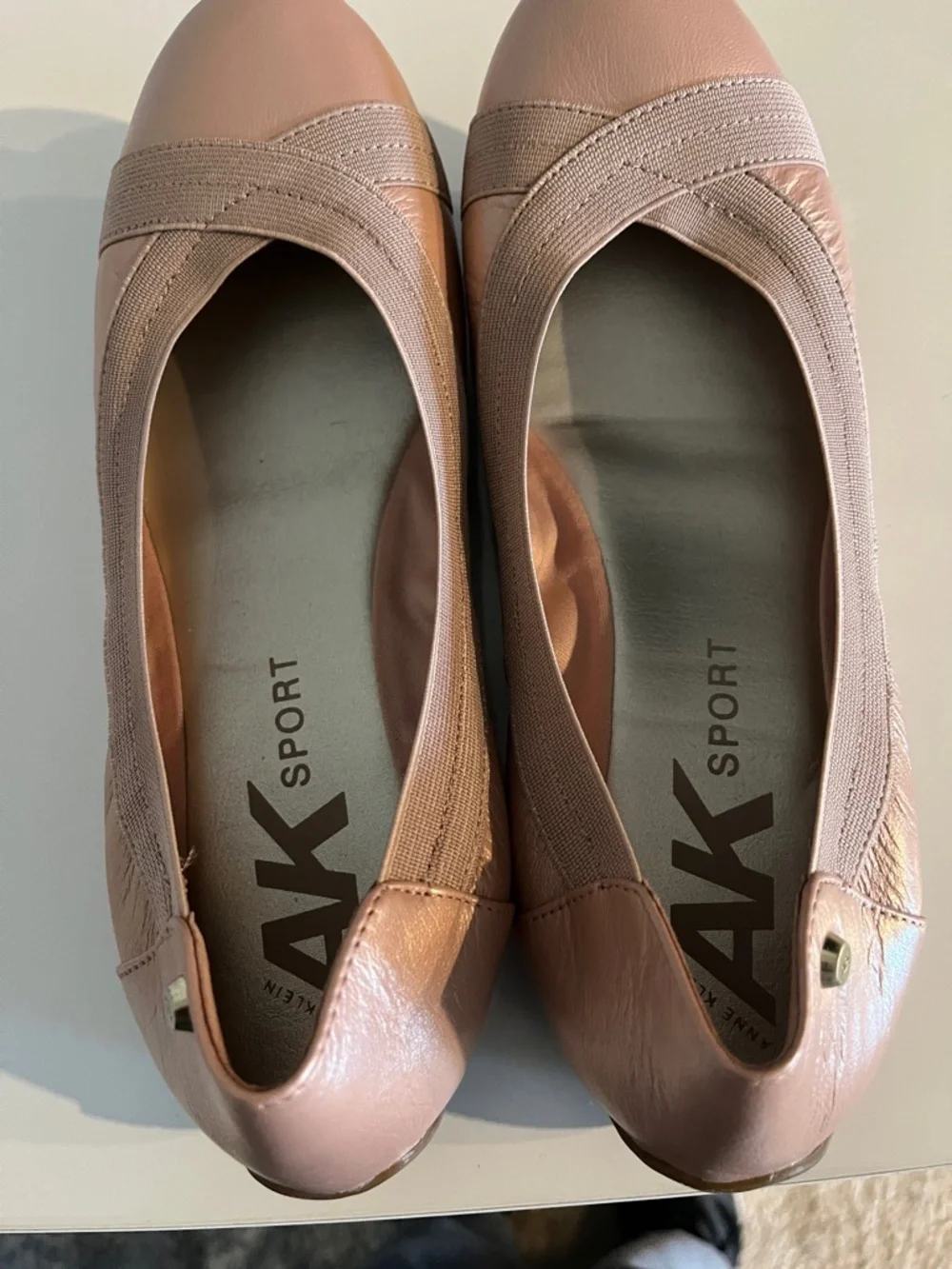 Anne Klein Sport Rose Gold Ballet Flats Comfortable Feminine Size 9‎